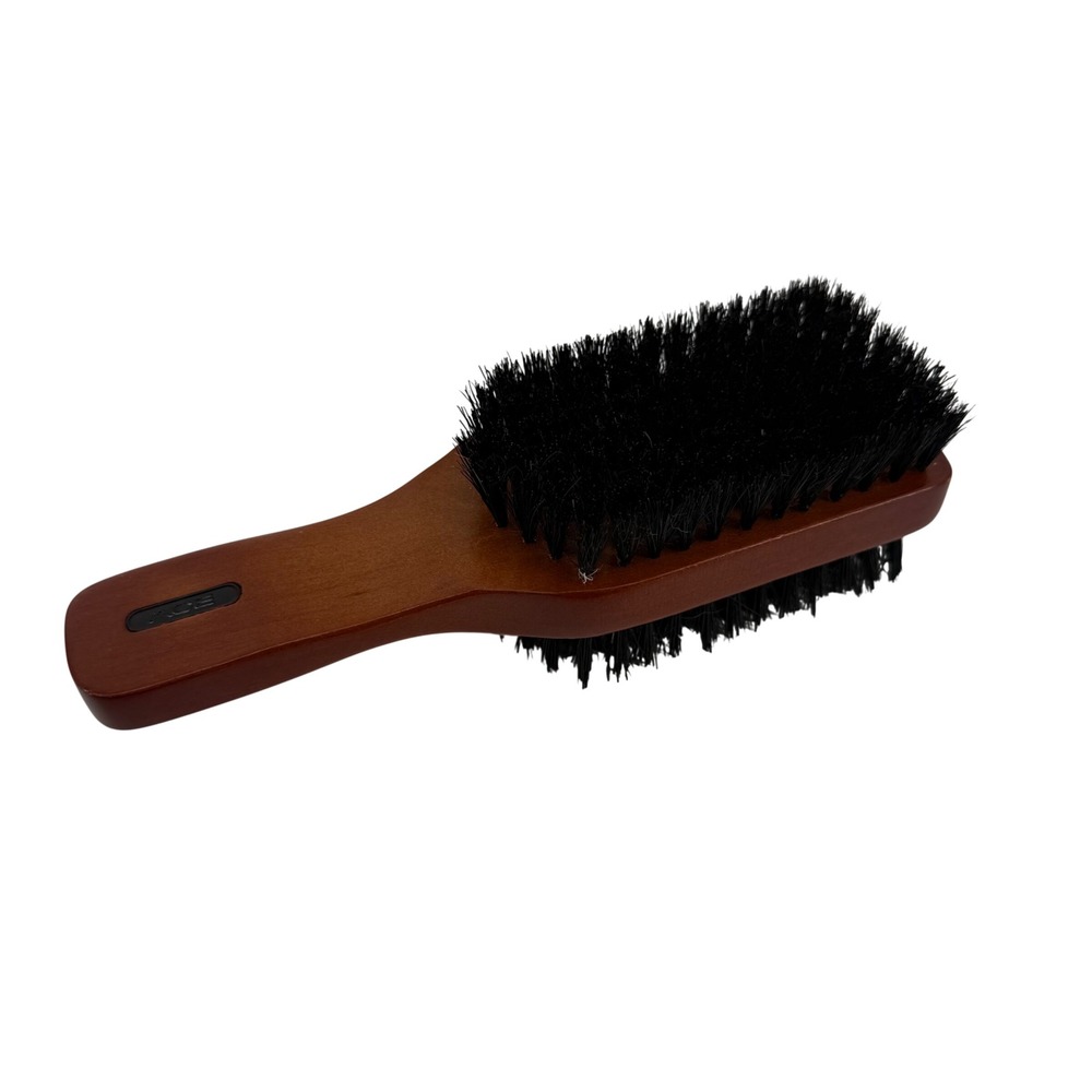 ACE Wood Handle Dual Sided Hair Brush Black Bristles Rectangular Grooming Tool